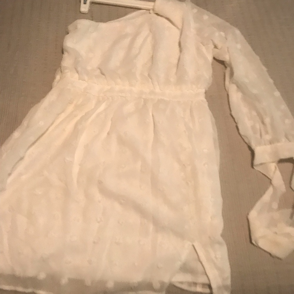 Pink Lily white one shoulder dress